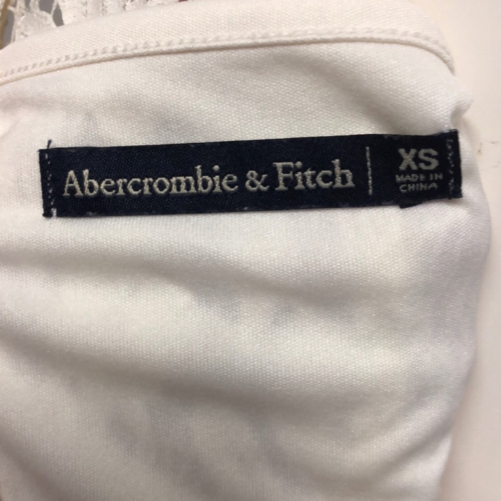 ABERCROMBIE & FITCH Ivory Eyelash Lace Sweetheart Neckline Sleeveless Dress XS - Picture 10 of 13